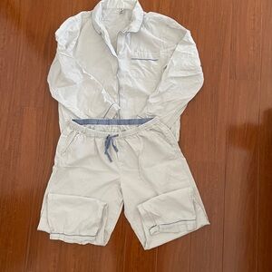Women’s Striped White Pajama Set